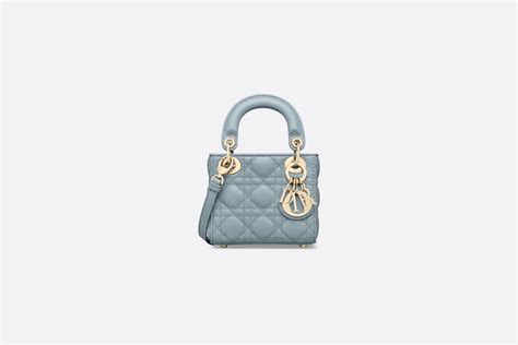 Lady Dior Micro Bag Cloud Blue Cannage Lambskin 